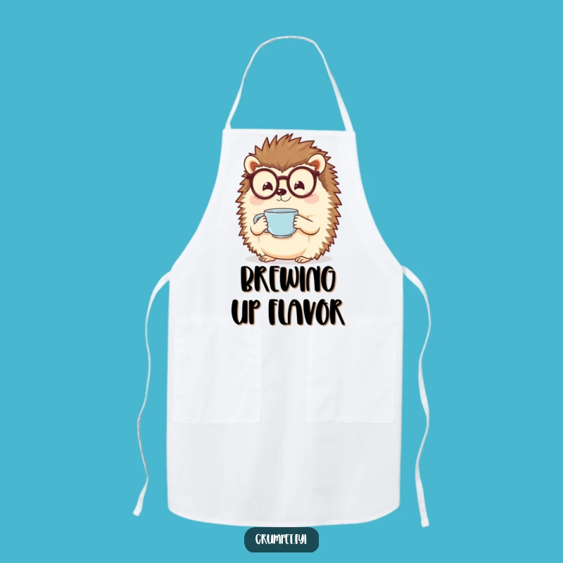 Funny Hedgehog Spectacles Tea Apron - Cozy & Hilarious Kitchen Wear
