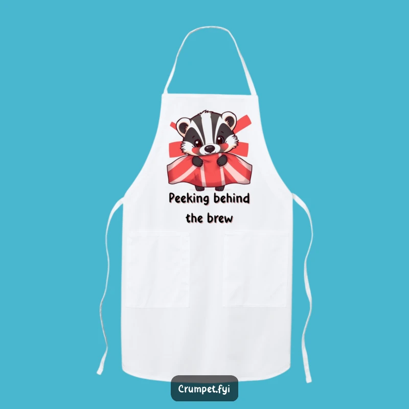 Funny Badger Apron - Kitchen Peeker, Humorous Cooking Accessory, Great Gift for Bakers
