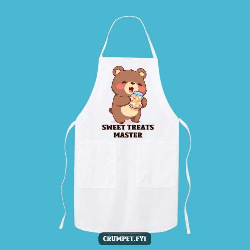 Funny Bear Sweets Apron - Kitchen Treat Holder, Enthusiastic Baker Accessory, Great Gift