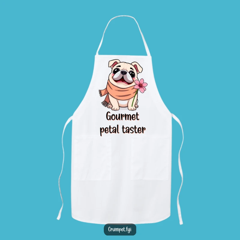 Funny Bulldog Apron: Cook with Charm - A Scarf-Worn Flower Sniffer Kitchen Essential!