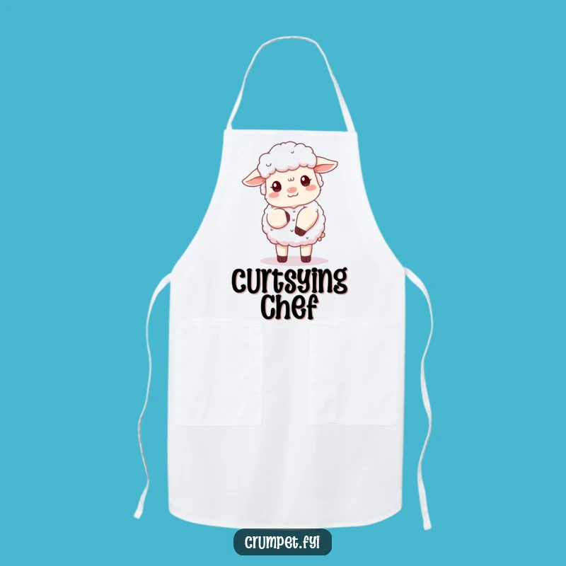 Funny Fluffy Sheep Curtsy Apron: Cute Polite Sheep Kitchenware Gift