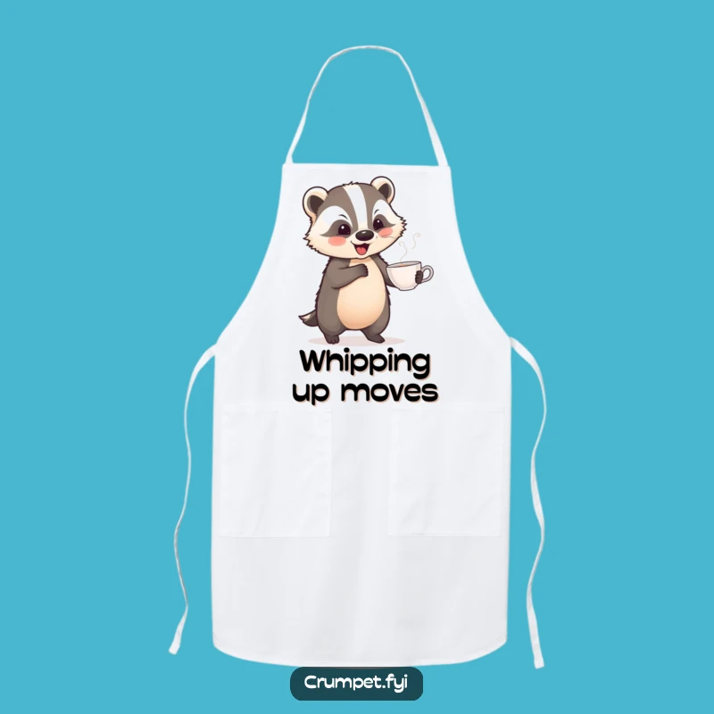 Funny Playful Badger Dance Apron: Whimsical Kitchen Style and Humor, Great Gift