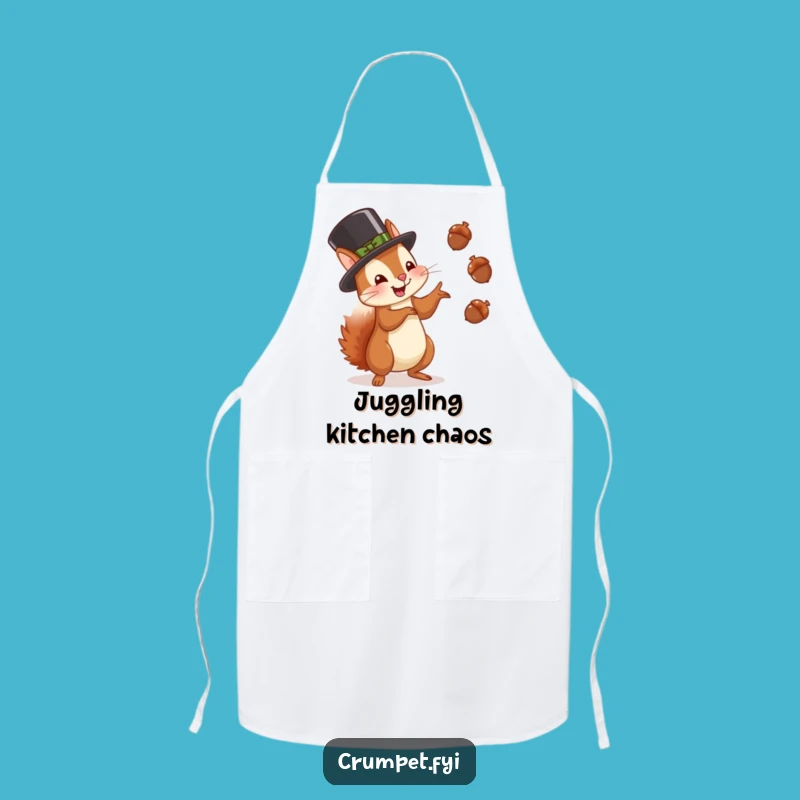 Funny Squirrel Juggling Apron: Glee Hat Nutty Kitchenware Gift