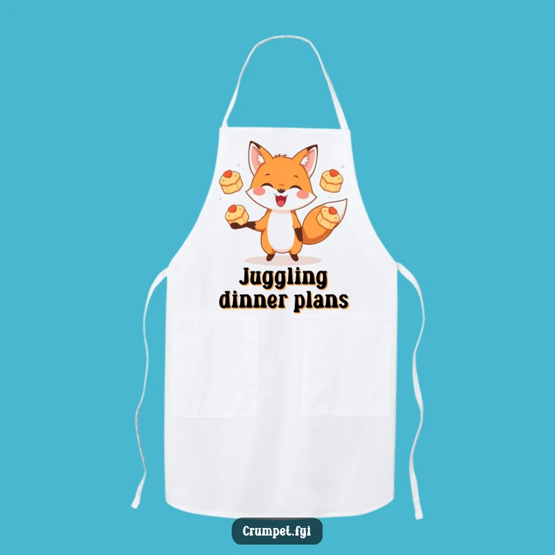 Funny Baker Fox Apron: Juggle Your Kitchen Tasks with Delightful Scone Art