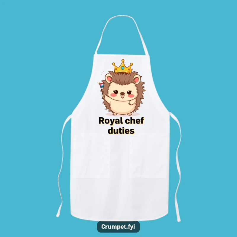 Funny Hedgehog King Apron, Rule the Kitchen with Cheerful Style