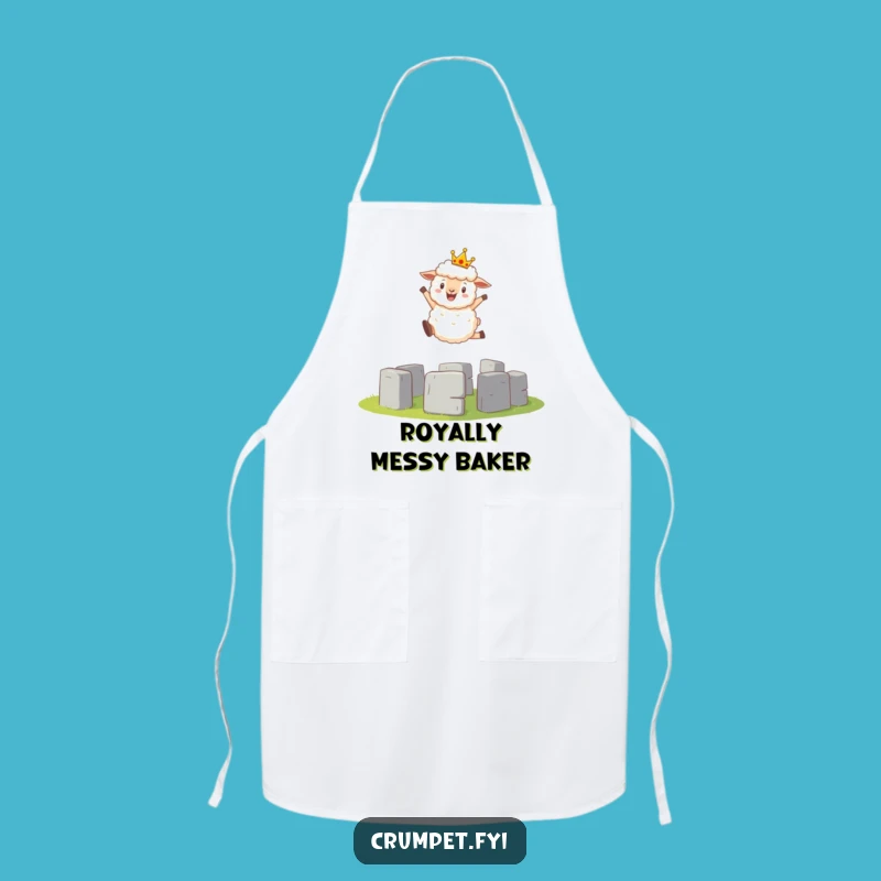 Funny Sheep Chef Apron: Royal Leap Over Stonehenge, Kitchen Funny Gift!
