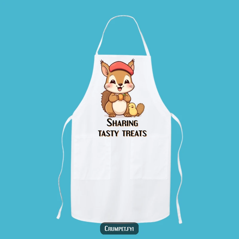 Funny Squirrel Apron: Cook with Generosity - Beret Buddy Nut Sharing Kitchen Wear!