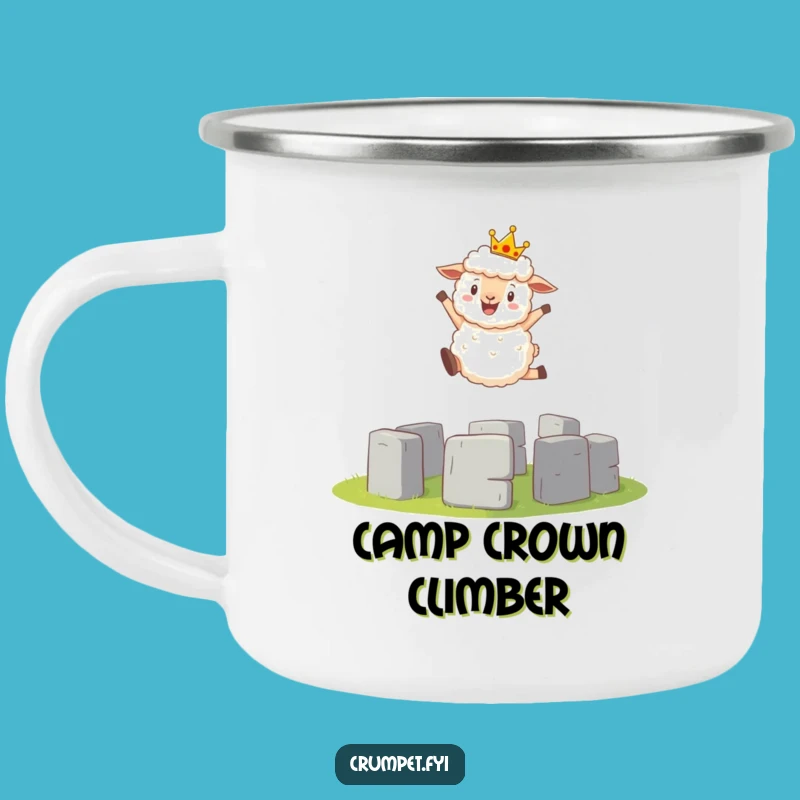 Funny Camping Sheep Mug: Royal Leap Over Stonehenge, Outdoor Funny Gift!