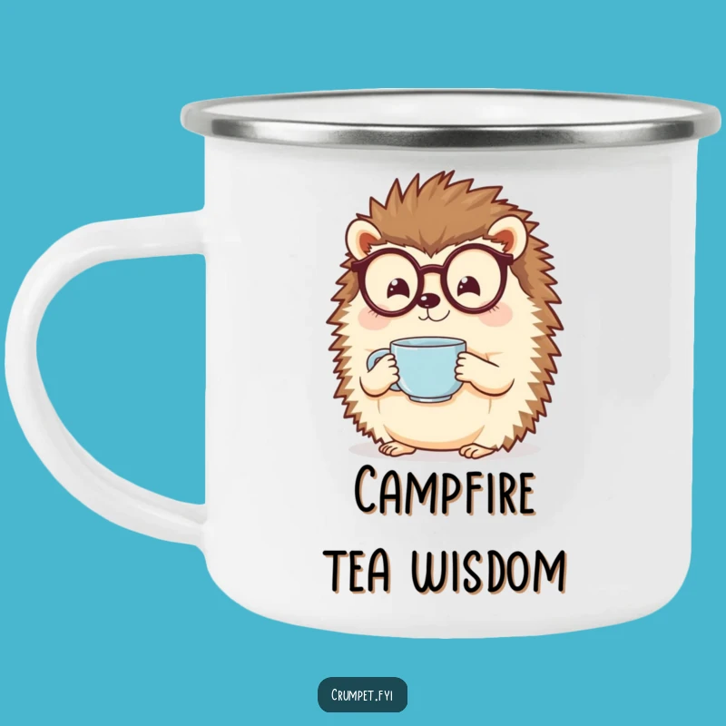 Funny Hedgehog Spectacles Tea Camping Mug - Durable & Hilarious Outdoor Drinkware