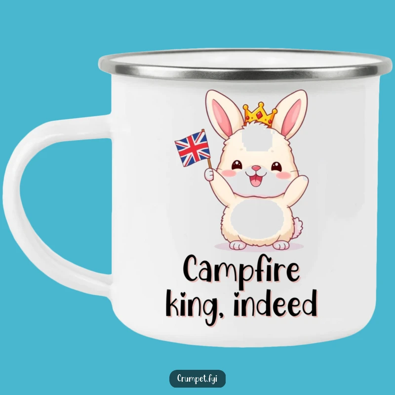 Funny Bunny Camping Mug: Royal British Enamel Cup, Perfect Gift