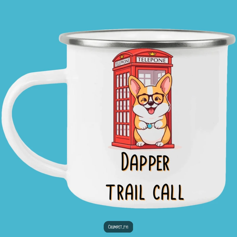 Funny Camping Corgi Mug: Monocle Wink, Outdoor Funny Gift!