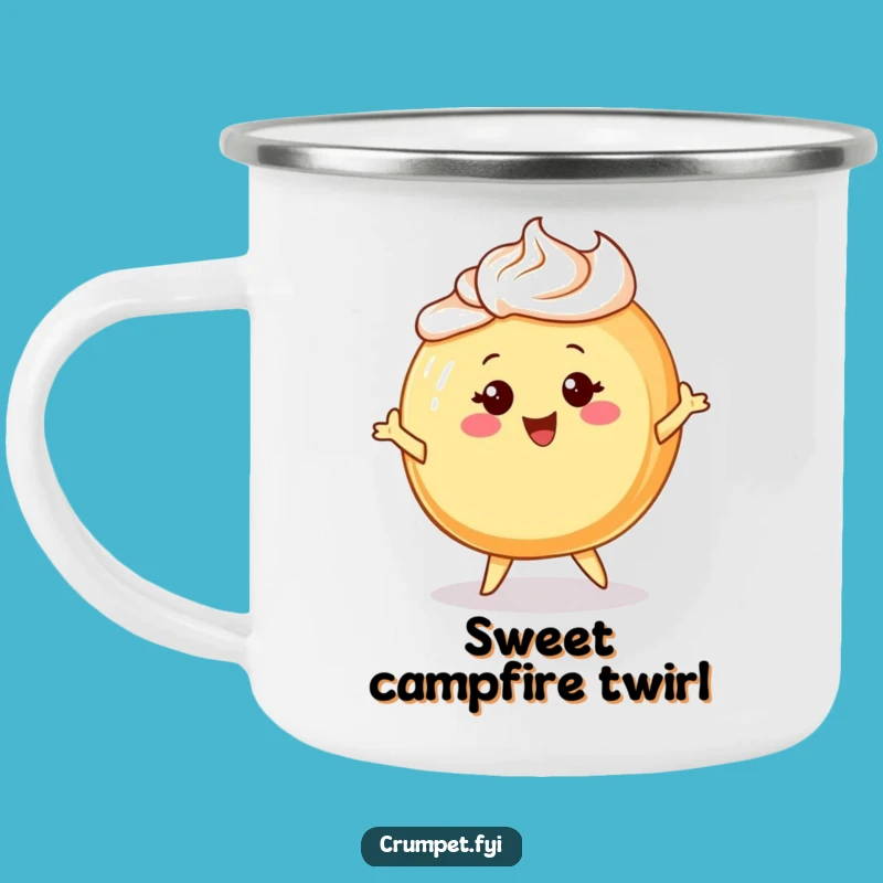 Funny Danish Pastry Camping Mug: Durable Mug with Cheerful Character, Perfect Funny Gift
