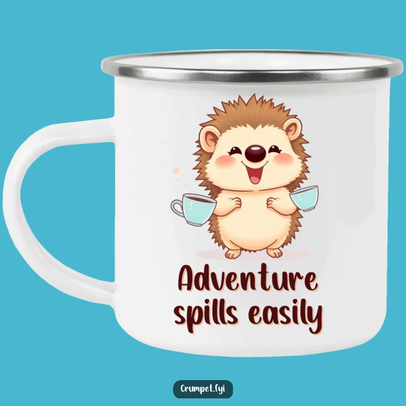 Funny Hedgehog Juggling Teacups Camping Mug - Adventure Ready & Hilarious