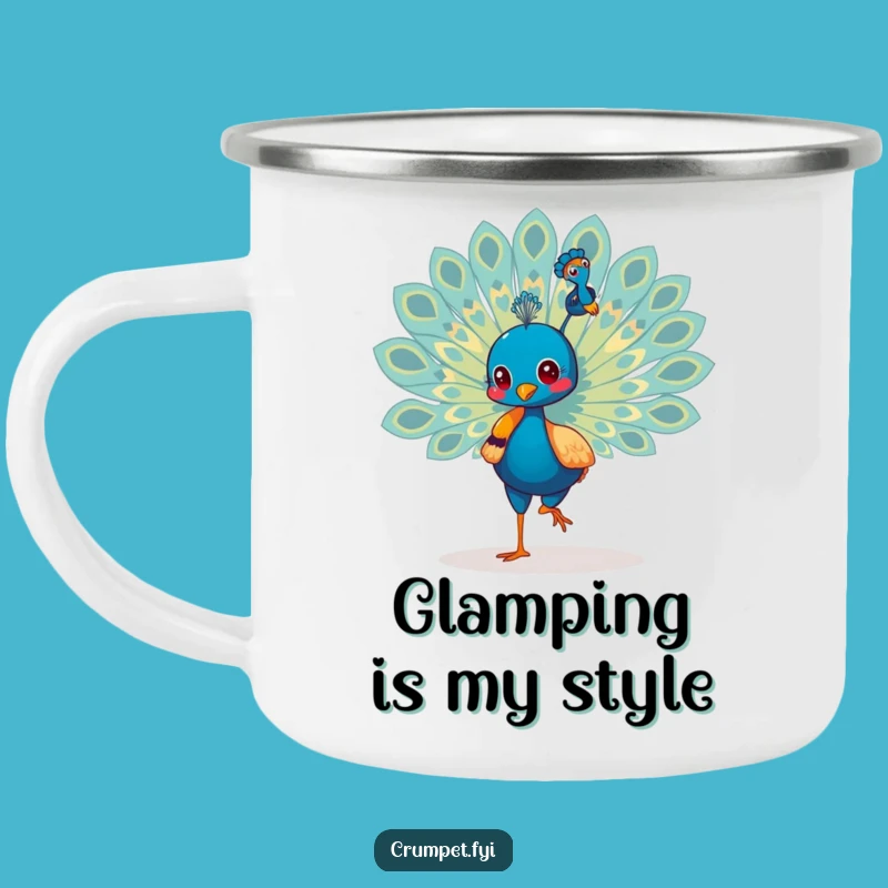 Funny Peacock Strutting Camping Mug: Enjoy Your Adventures with Fabulous Flair and Humor