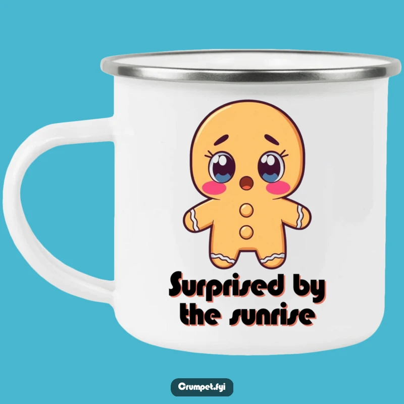 Funny Gingerbread Man Camping Mug: Shocked Companion for Outdoor Adventures