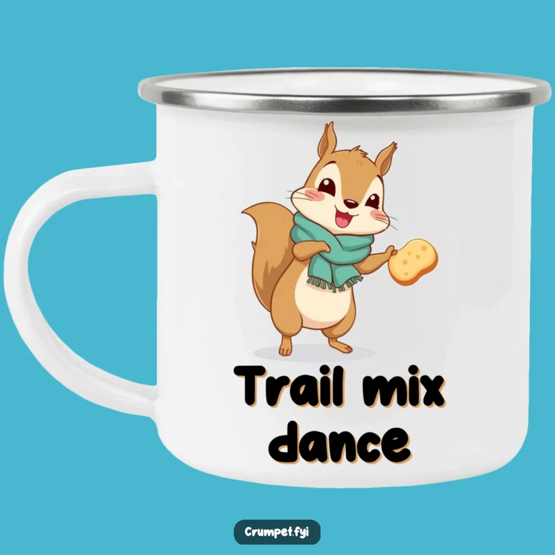 Funny Squirrel Jigging Camping Mug: Woodland Enamel Cup, Great Funny Gift