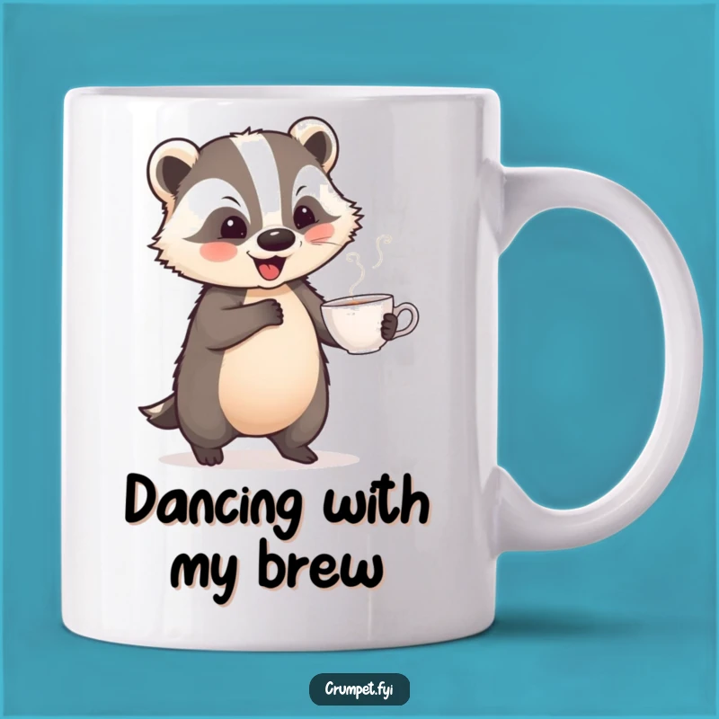 Funny Playful Badger Dance Mug: Whimsical Humor and a Delightful Gift for Tea Lovers