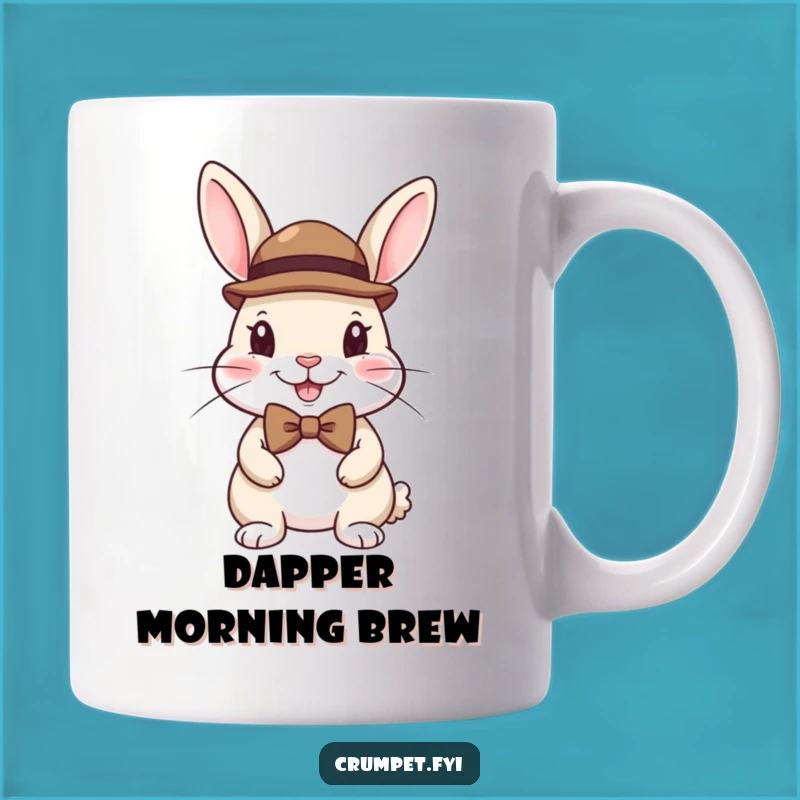 Funny Dapper Rabbit Mug: Charming Gentleman Rabbit for a Stylish, Humorous Sip