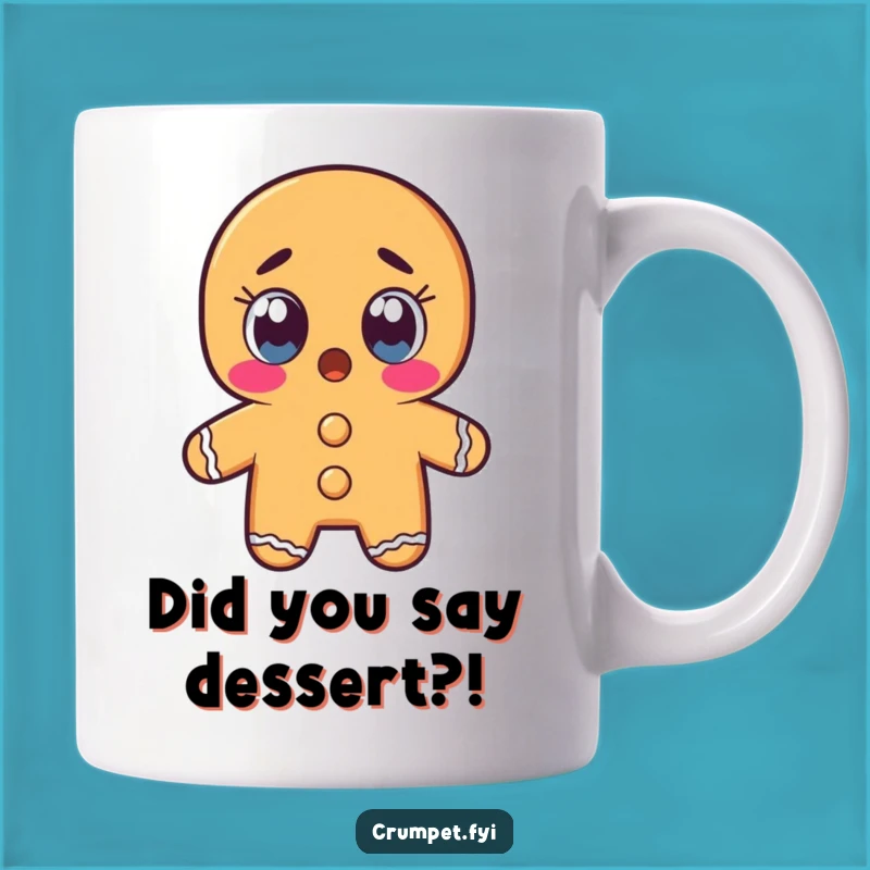 Funny Gingerbread Man Mug: Shocked Pastry Character Gift for Surprise Lovers