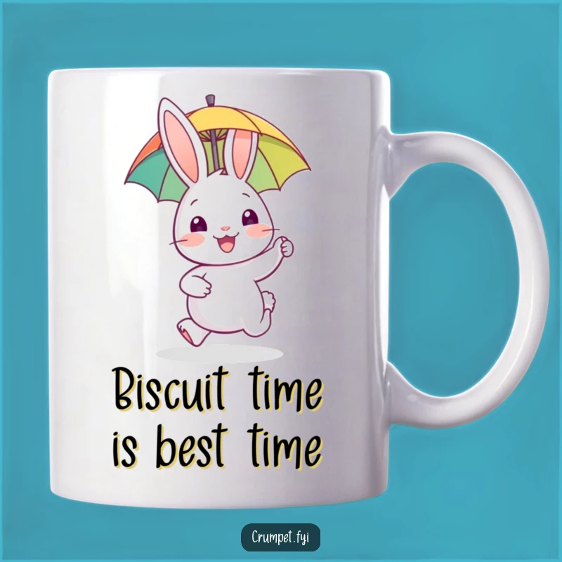 Funny Rabbit Biscuit Mug - Happy Hopper, Joyful Cartoon Character, Perfect Whimsical Gift