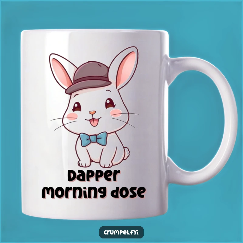 Funny Rabbit Gentleman Mug, Dapper Style for a Cheerful Drink