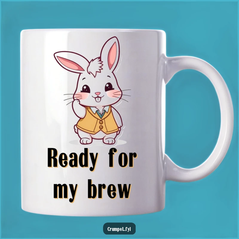 Funny Rabbit Waiter Mug: Playful Character, Cheeky Grin, Perfect Funny Gift!