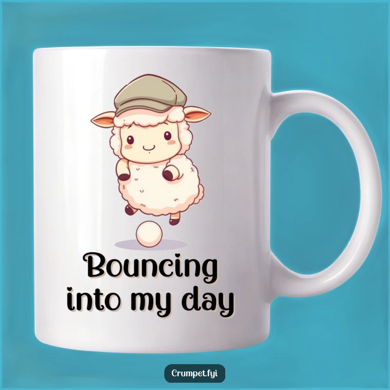 Funny Sheep Mug - Fluffy Flat Cap Animal Bouncing Ball, Hilarious Gift for Fun Lovers