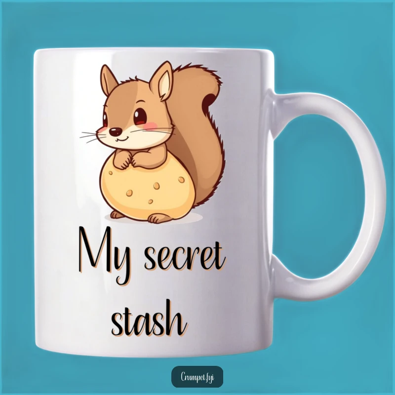 Funny Squirrel Crumpet Mug: Mischievous Peek for a Humorous Morning Brew