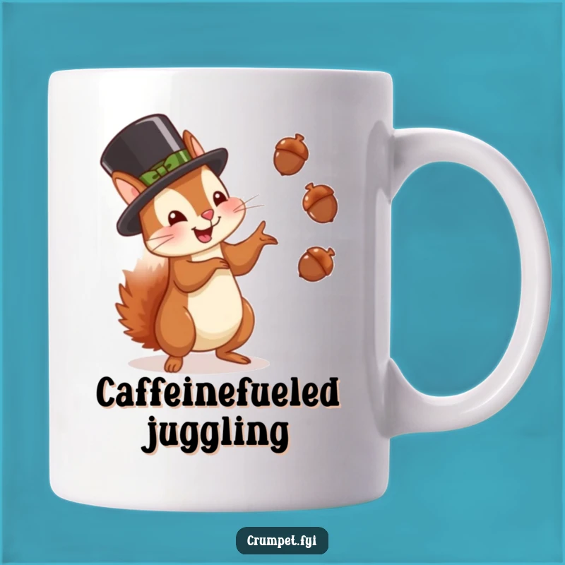 Funny Squirrel Juggling Acorns Mug: Glee Hat Nutty Gift for Comedians