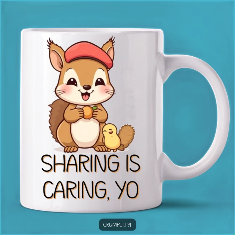 Funny Squirrel Mug: Beret Buddy Sharing Nuts - A Heartwarming & Funny Gift!