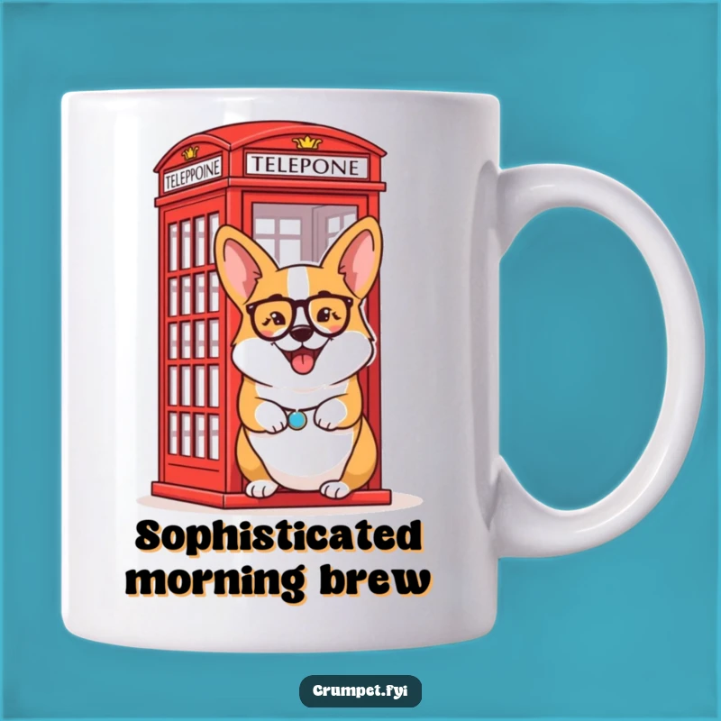Funny Corgi Monocle Mug: Winking London Style, Perfect Funny Gift!