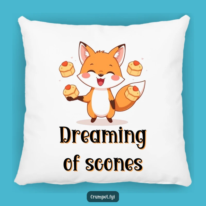 Funny Scone Pillow: Cozy Up with a Juggling Fox and Sweet, Playful Comfort