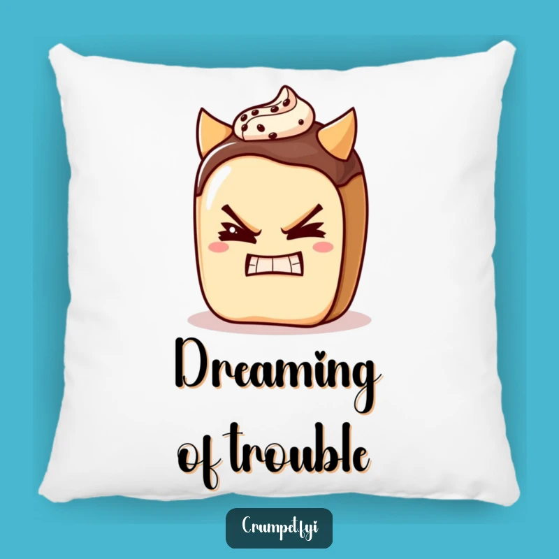 Funny Pain Au Chocolat Pillow: Cozy Comfort with a Devilish Wink