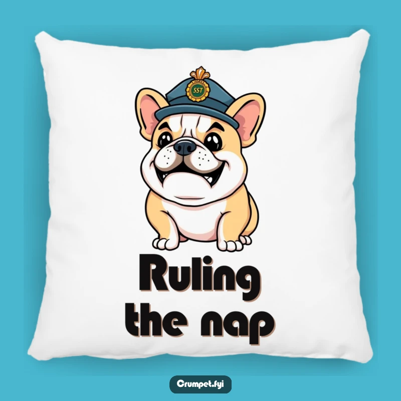 Funny Bulldog Ceremony Pillow: Cozy Confidence, Regal Style, Lovely Funny Gift!