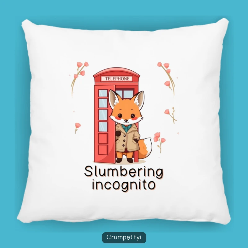 Funny Fox Pillow: Cozy Tweed Jacket Accent Cushion, Cute Gift