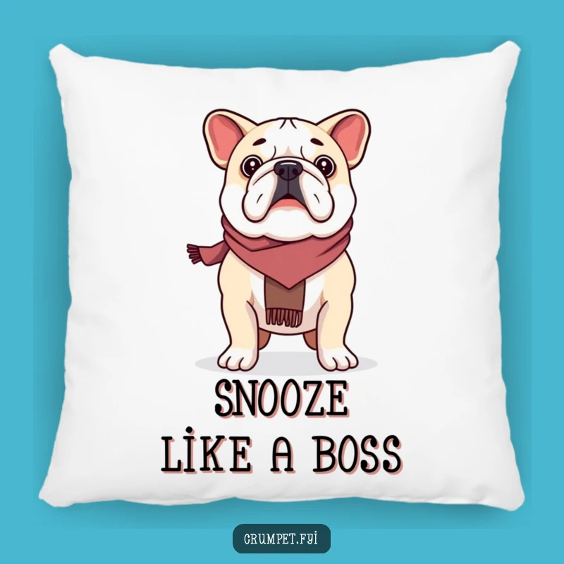Funny Proud Bulldog Scarf Wearer Pillow: Cozy Comfort with a Bold Touch
