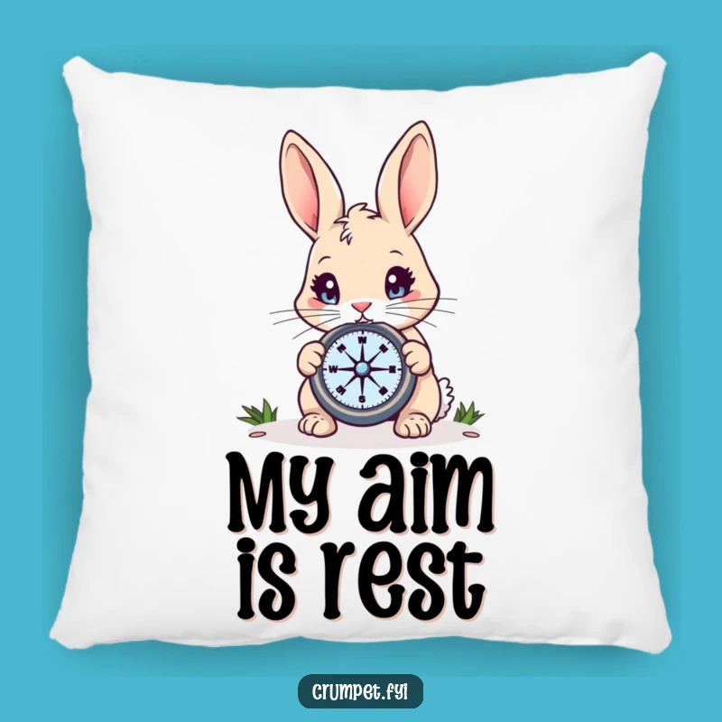 Funny Rabbit Compass Pillow: Add Cozy Comfort and Explorer Charm to Your Space