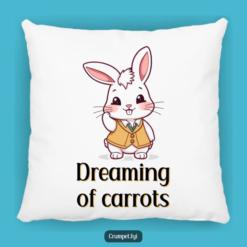 Funny Rabbit Waiter Pillow: Cozy Playful Character, Cheeky Grin, Lovely Funny Gift!