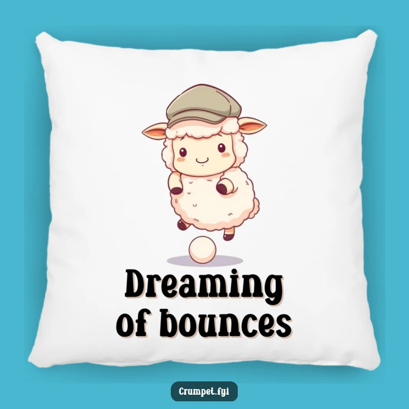 Funny Sheep Pillow - Fluffy Flat Cap Bouncing Ball Accent Pillow, Cozy Funny Gift