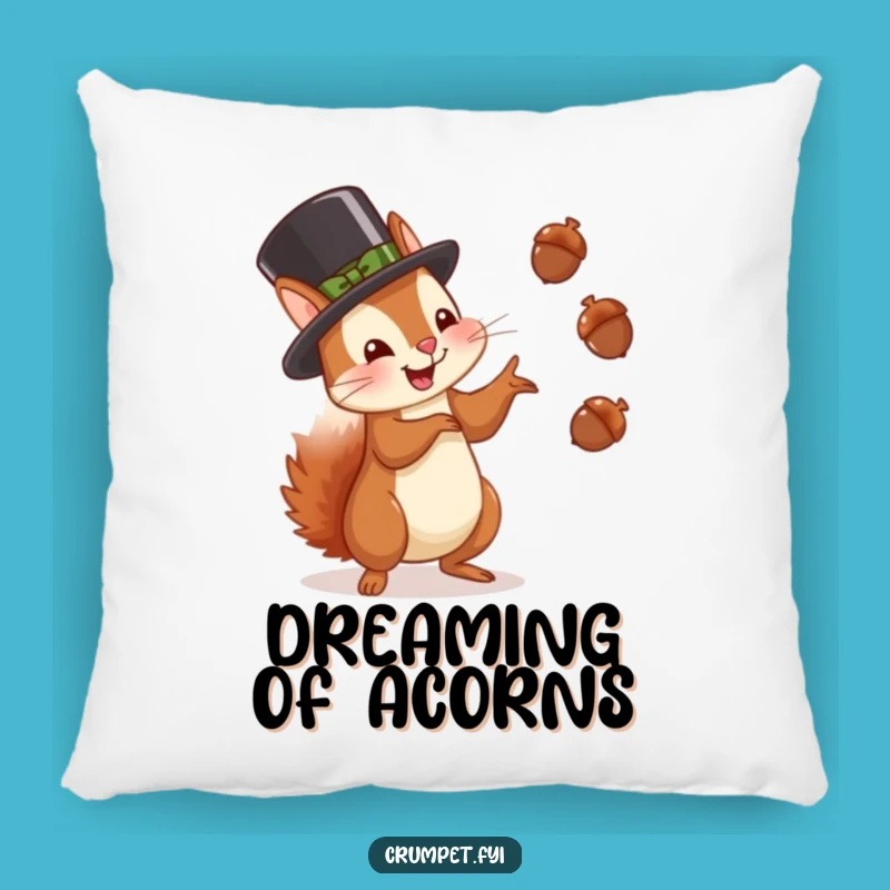 Funny Squirrel Juggling Pillow: Glee Hat Nutty Accent Pillow Gift