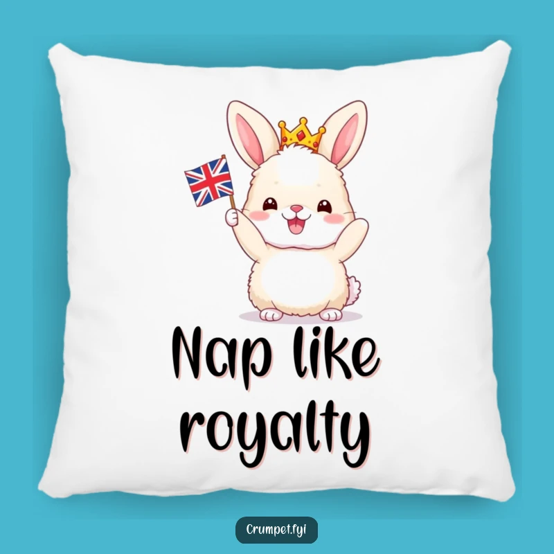 Funny Bunny Pillow: Cozy Royal British Accent Cushion, Cute Gift