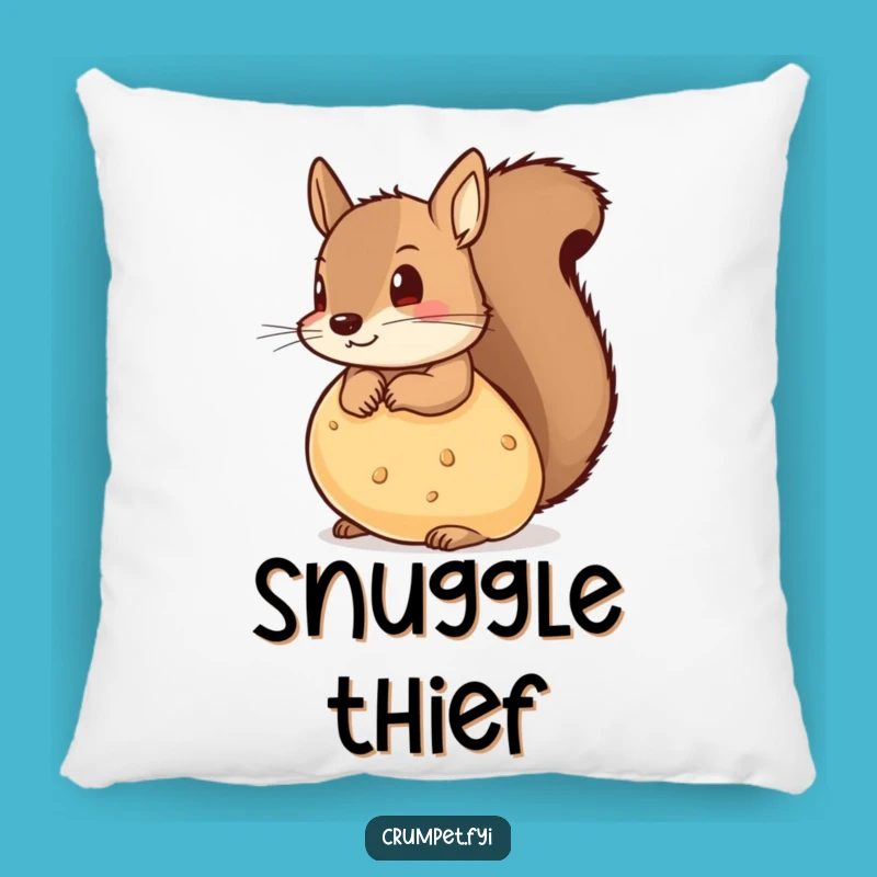Funny Crumpet Pillow: Cozy Up with a Mischievous Squirrel and Playful Comfort