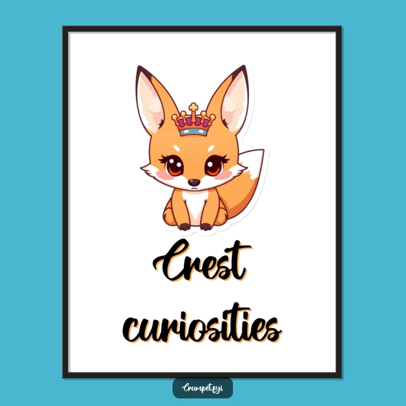 Funny Fox Royal Crest Digital Art - Instant Humor & Gift Idea