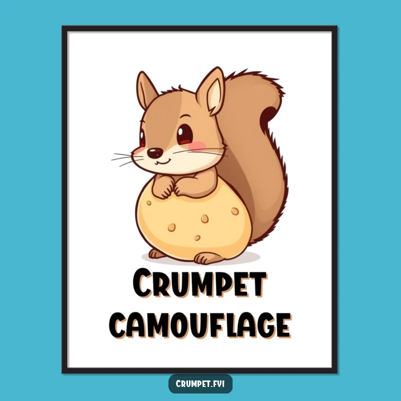 Funny Squirrel Crumpet Print: Mischievous Art Brings Cheeky Fun to Your Digital Decor