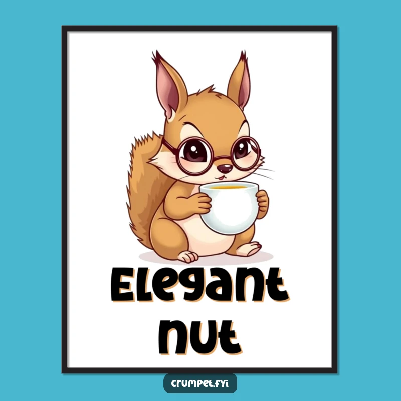 Funny Squirrel Monocle Digital Print: Sophisticated Squirrel Art, Instant Funny Gift
