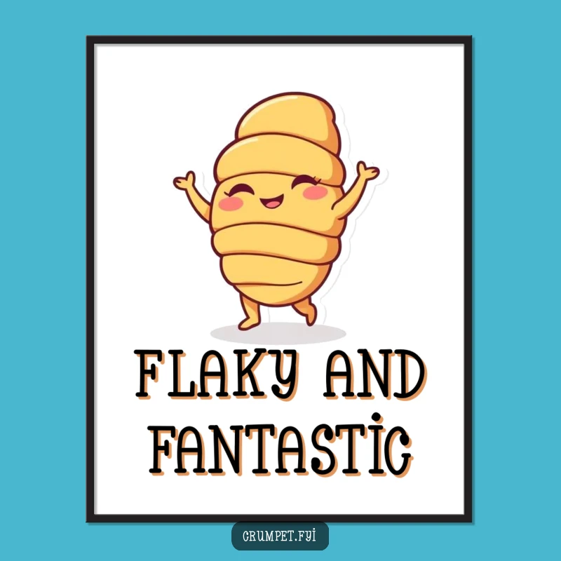 Funny Croissant Dance Digital Print: Instant Pastry Decor