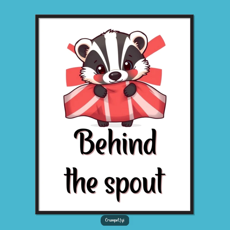 Funny Badger Digital Art - Curious Peeking Character Download, Humorous Wall Art, Instant Gift