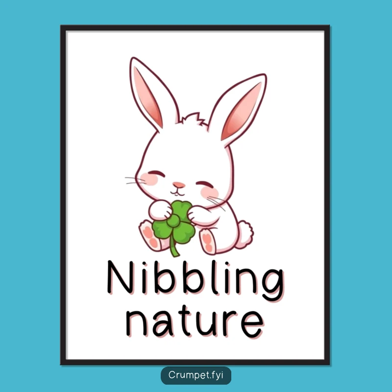 Funny Garden Rabbit Flower Digital Art - Charming & Hilarious Nature Print