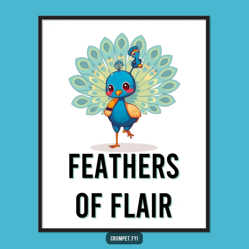 Funny Peacock Strutting Digital Art: Bring Vibrant Pride and Humorous Elegance Home