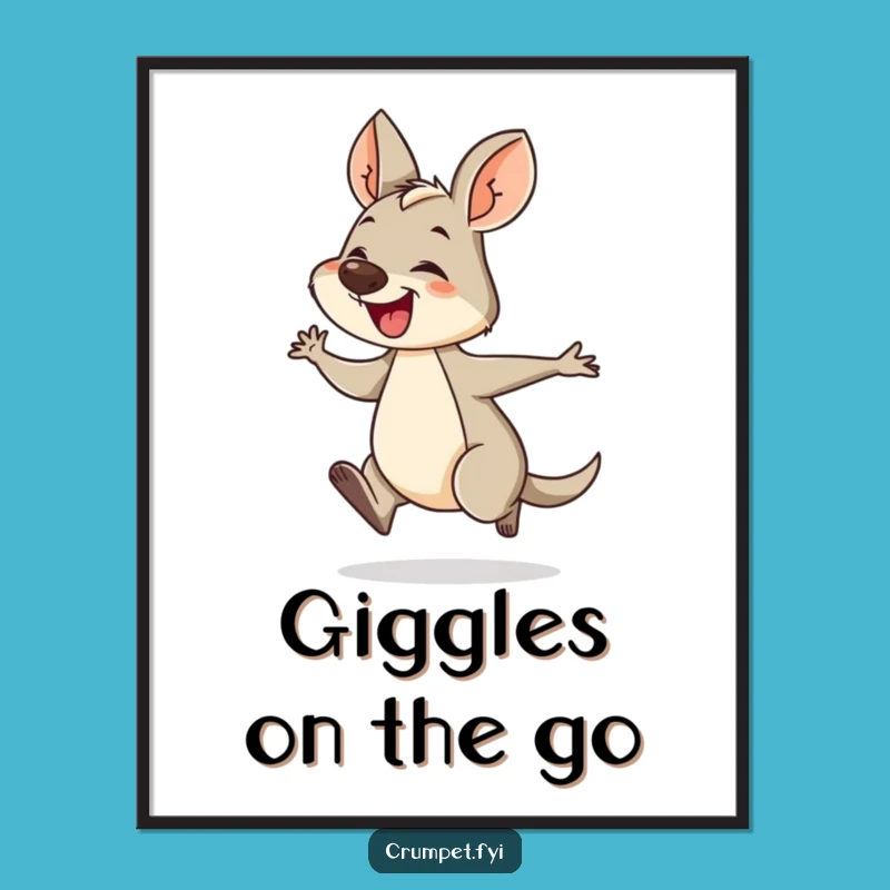 Funny Wallaby Digital Print: Energetic Art for Walls, Perfect Humorous Gift